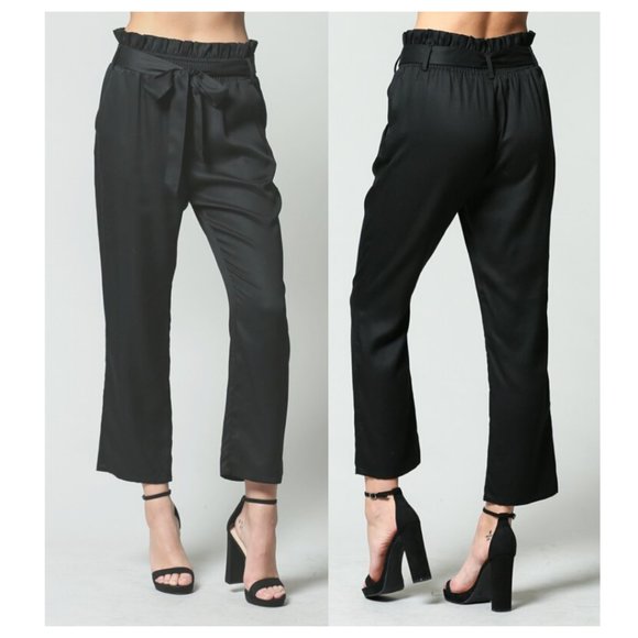 🔥LAST ONE!!🔥Paper bag tie waist flare pants - Picture 6 of 6